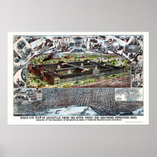 Louisville, KY Panoramic Map - 1883 Poster