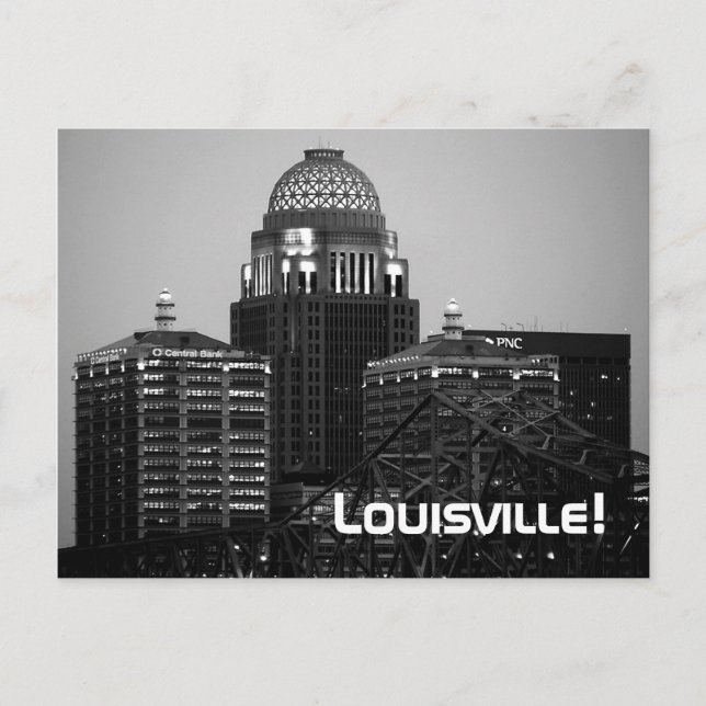 Louisville, KY - Schwarz & Weiß Print (Postcard) Postkarte (Vorderseite)