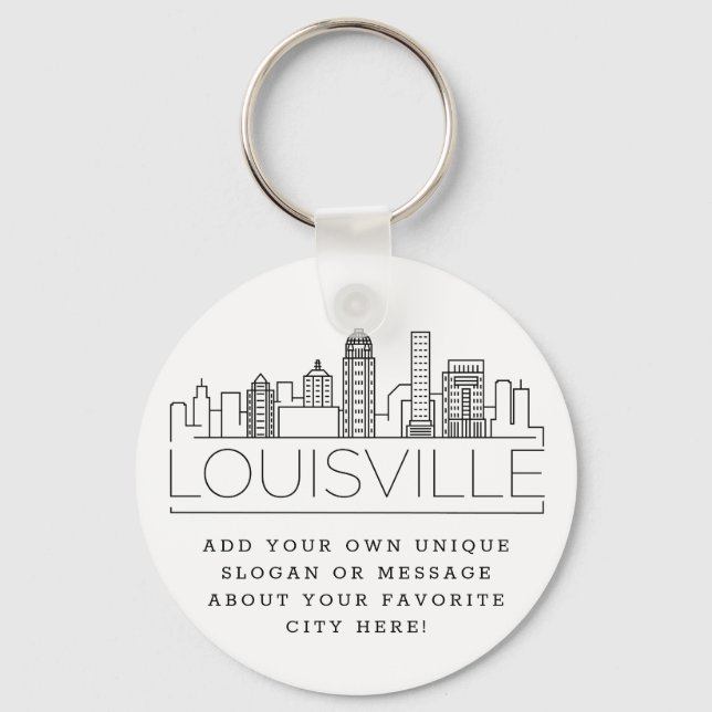 Louisville, KY Stylized Skyline | Benutzerdefinier Schlüsselanhänger (Vorderseite)