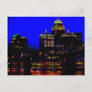 Louisville Neon Skyline Postcard Postkarte
