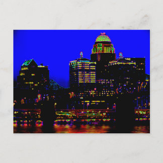 Louisville Neon Skyline Postcard Postkarte