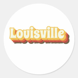Louisville Retro Vintag Text Runder Aufkleber
