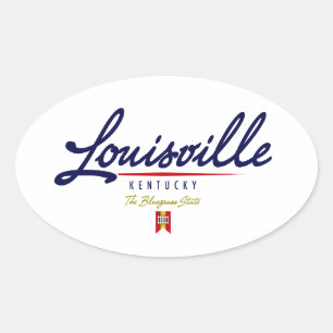 Louisville Script Ovaler Aufkleber
