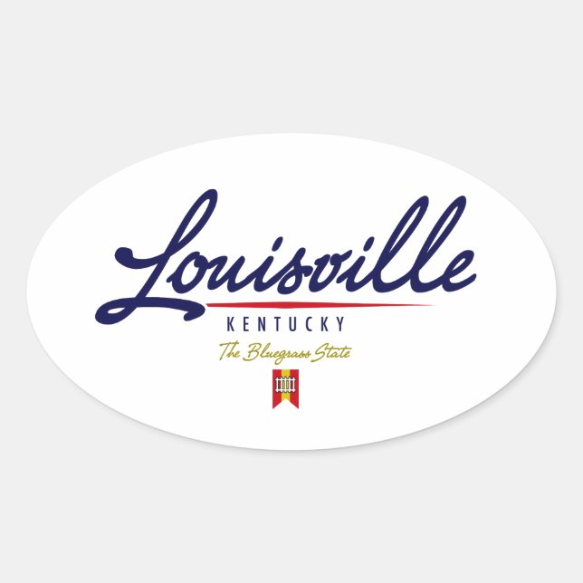 Louisville Script Ovaler Aufkleber (Vorderseite)