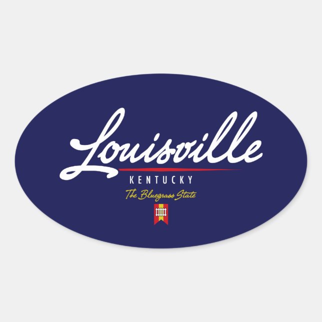 Louisville Script Ovaler Aufkleber (Vorderseite)