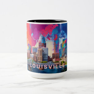 Louisville Skyline Abstrakte Kunst Zweifarbige Tasse