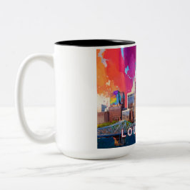 Louisville Skyline Abstrakte Kunst Zweifarbige Tasse