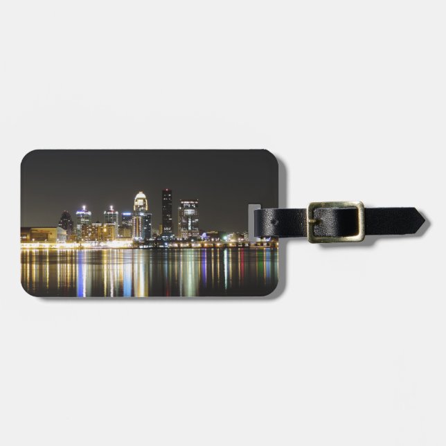 Louisville-Skyline nachts Gepäckanhänger (Vorderseite horizontal)