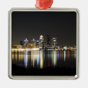 Louisville-Skyline nachts Silbernes Ornament