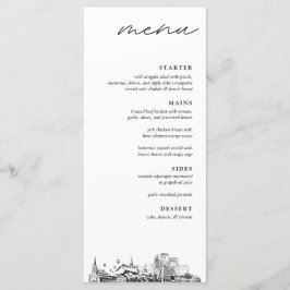Louisville Skyline Wedding Dinner Menu Menükarte