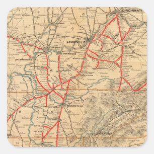 Louisville- und Nashville-Eisenbahn Quadratischer Aufkleber