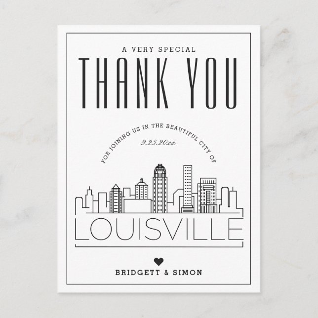 Louisville Wedding | Danke, dass du gekommen bist! Postkarte (Vorderseite)