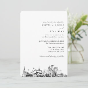 Louisville Wedding Elegant Skyline Einladung