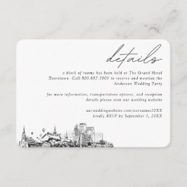 Louisville Wedding Hotel Zimmerblockdetails Begleitkarte