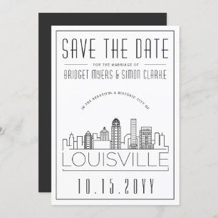 Louisville Wedding Stylized Skyline Save the Date Einladung