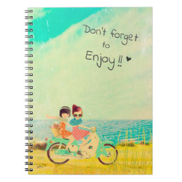 Loulou & Ting * Sunny girls on scooter Notizblock