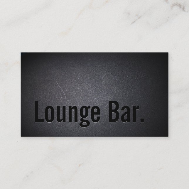 Lounge Bar Minimalistisch fett Text Elegant dunkel Visitenkarte (Vorderseite)