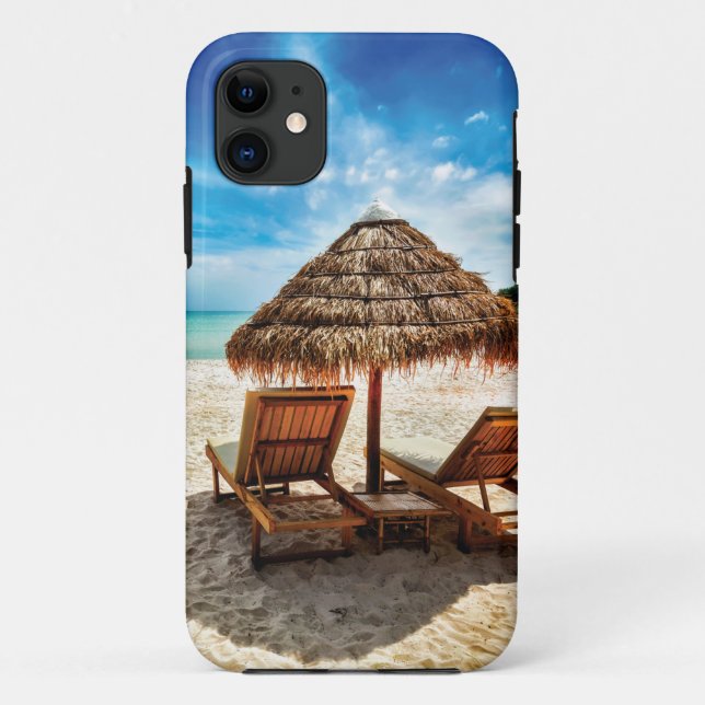 Lounge Chairs Beach throw Pillow Case-Mate iPhone Hülle (Rückseite)