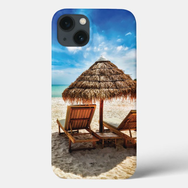 Lounge Chairs Beach throw Pillow Case-Mate iPhone Hülle (Rückseite)