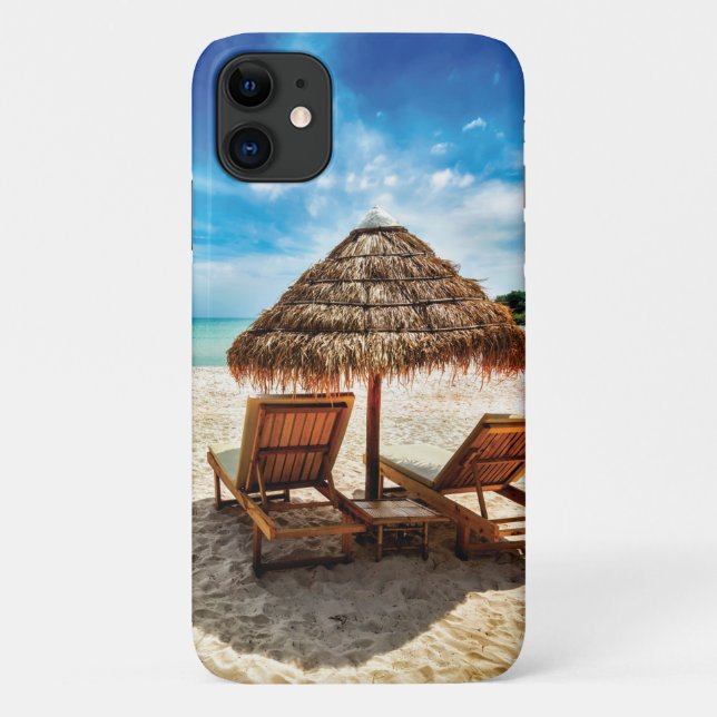 Lounge Chairs Beach throw Pillow Case-Mate iPhone Hülle (Rückseite)