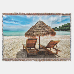 Lounge Chairs Beach throw Pillow Decke