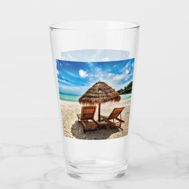 Lounge Chairs Beach throw Pillow Glas (Vorderseite)