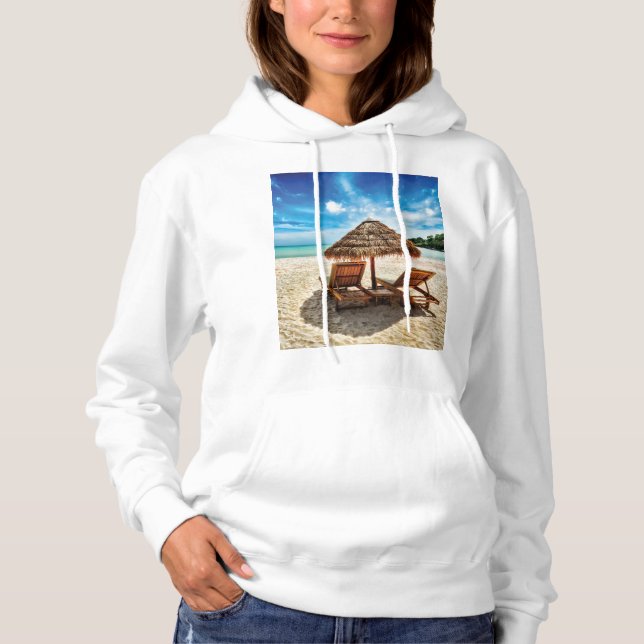 Lounge Chairs Beach throw Pillow Hoodie (Vorderseite)