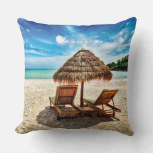 Lounge Chairs Beach throw Pillow Kissen