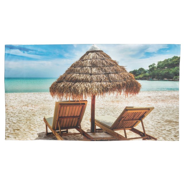 Lounge Chairs Beach throw Pillow Kissenbezug (Vorderseite)