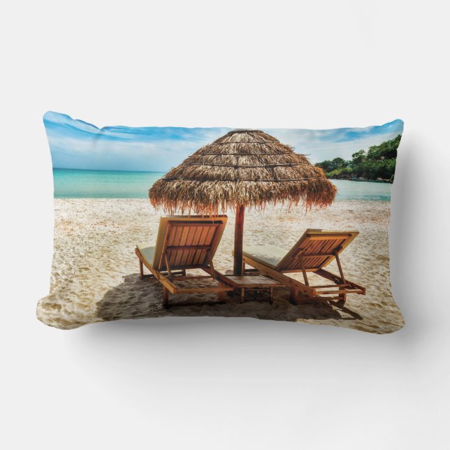 Lounge Chairs Beach throw Pillow Lendenkissen (Vorderseite)