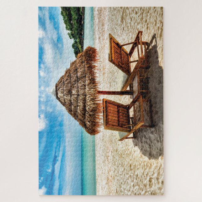 Lounge Chairs Beach throw Pillow Puzzle (Vertikal)