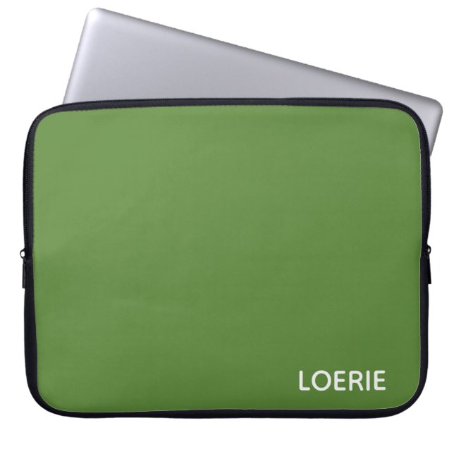 Lounge grüne Farbe Laptopschutzhülle (Vorderseite)