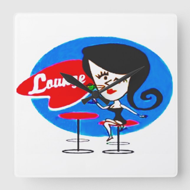 Lounge Quadratische Wanduhr (Vorderseite)