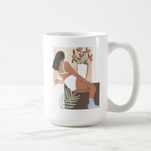 Lounging Frau Kaffeetasse