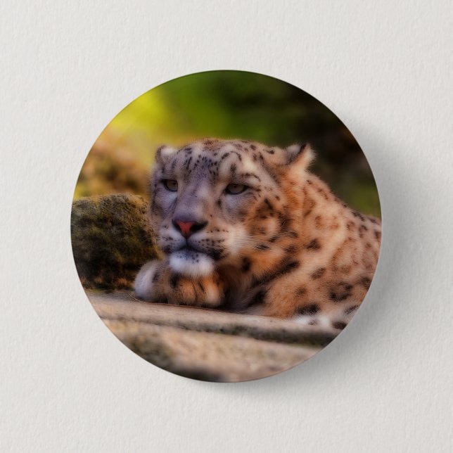 Lounging Leopard Button (Vorderseite)