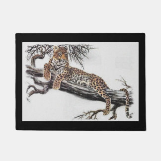 Lounging Leopard Wildlife Fußmatte
