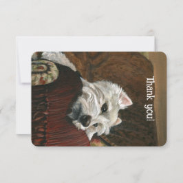 Lounging Westie auf Sofa Dankeskarte