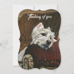 Lounging Westie auf Sofa Feiertagskarte