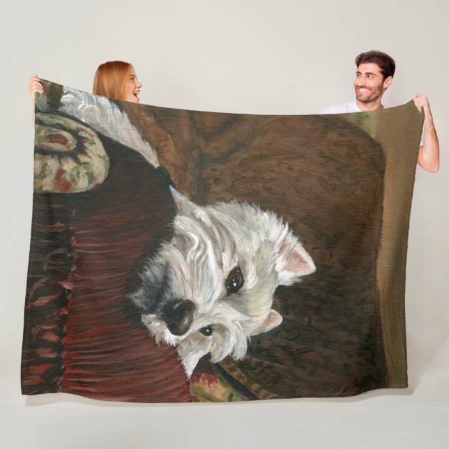 Lounging Westie auf Sofa Fleecedecke (Beispiel)