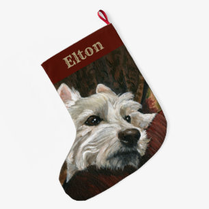 Lounging Westie auf Sofa Großer Weihnachtsstrumpf