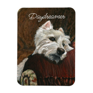 Lounging Westie auf Sofa Magnet