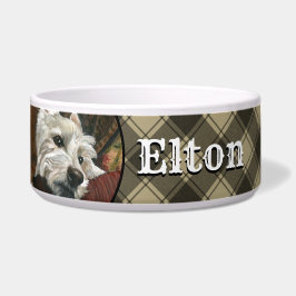 Lounging Westie auf Sofa Napf