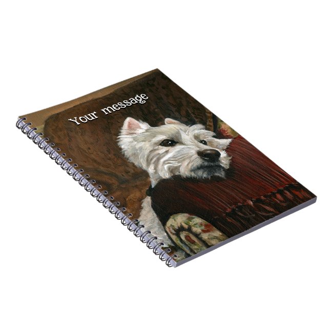 Lounging Westie auf Sofa Notizblock (Rechte Seite)