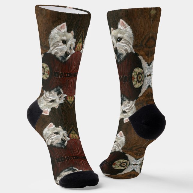 Lounging Westie auf Sofa Socken (Gewinkelt)