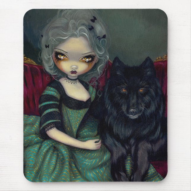 Loup-Garou:  Gotischer Wolf Mousepad der Noir (Vorne)