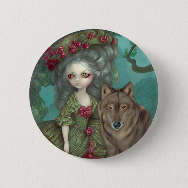 "Loup-Garou:  La Foret" Knopf Button (Vorderseite)
