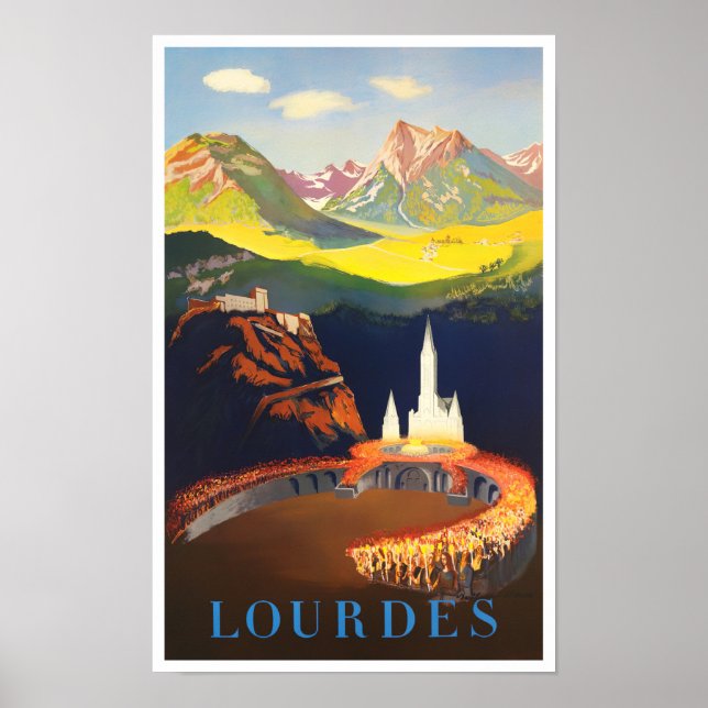 Lourdes France Vintage Poster (Vorne)
