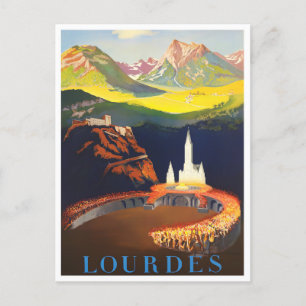 Lourdes France Vintage Postkarte