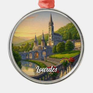 Lourdes Frankreich Reise Ornament Aus Metall