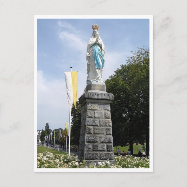 Lourdes - Frankreich - Statue Saint Mary-Sainte Ma Postkarte (Vorderseite)